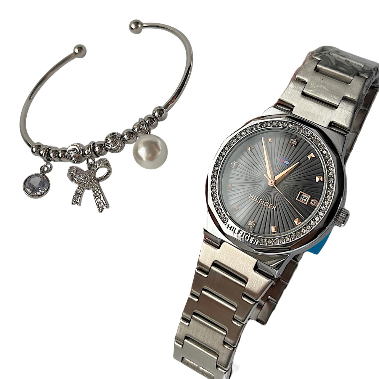 RELOJ TOMMY METALICO + MANILLA