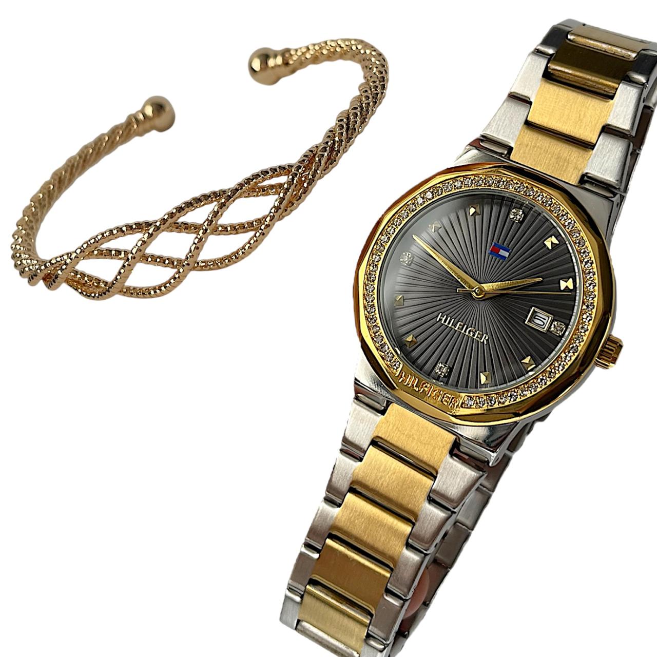 RELOJ TOMMY METALICO + MANILLA