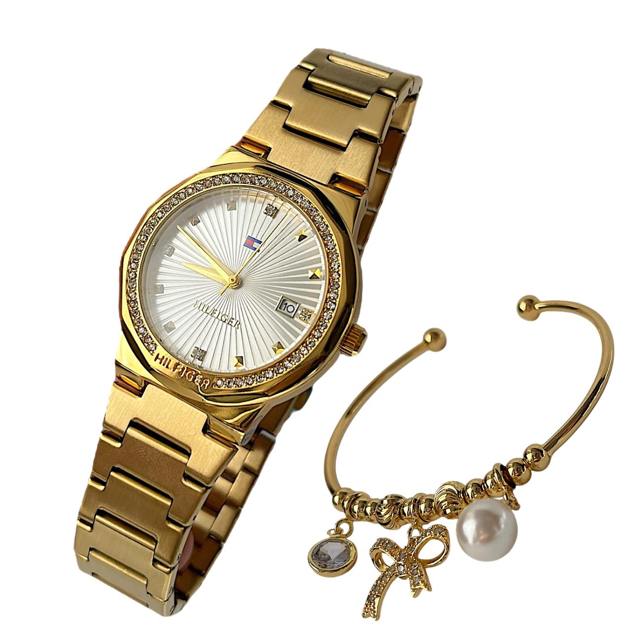 RELOJ TOMMY METALICO + MANILLA