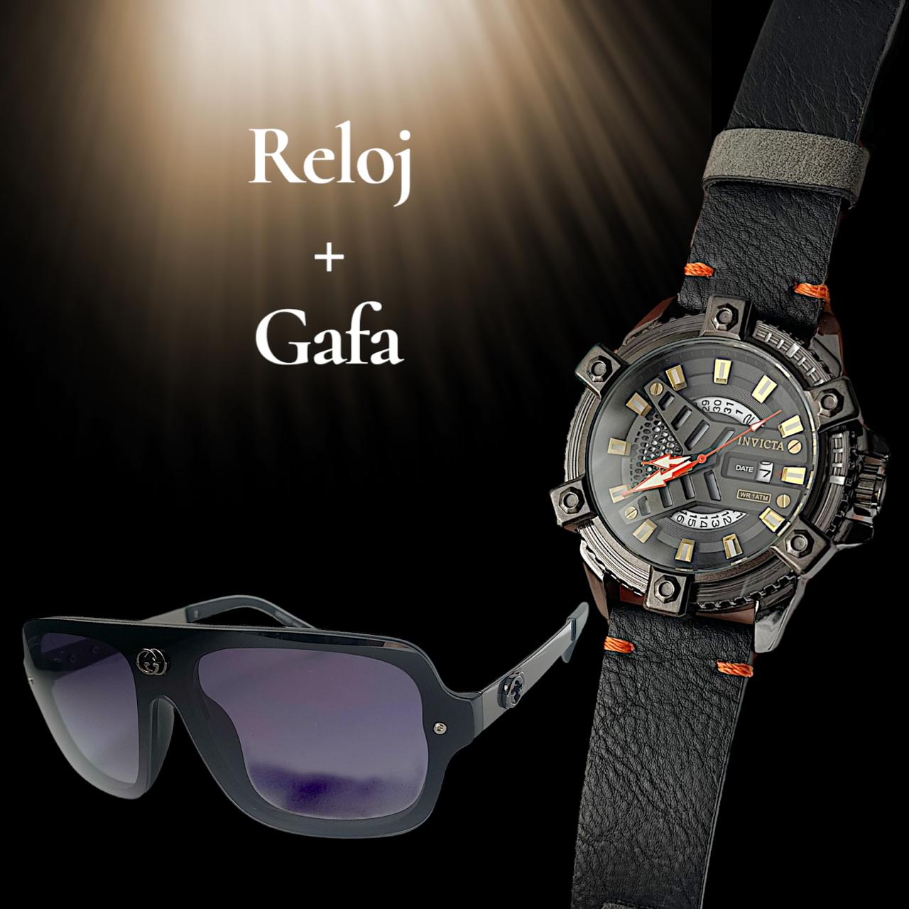 INVICTA PULSO CUERO + GAFAS