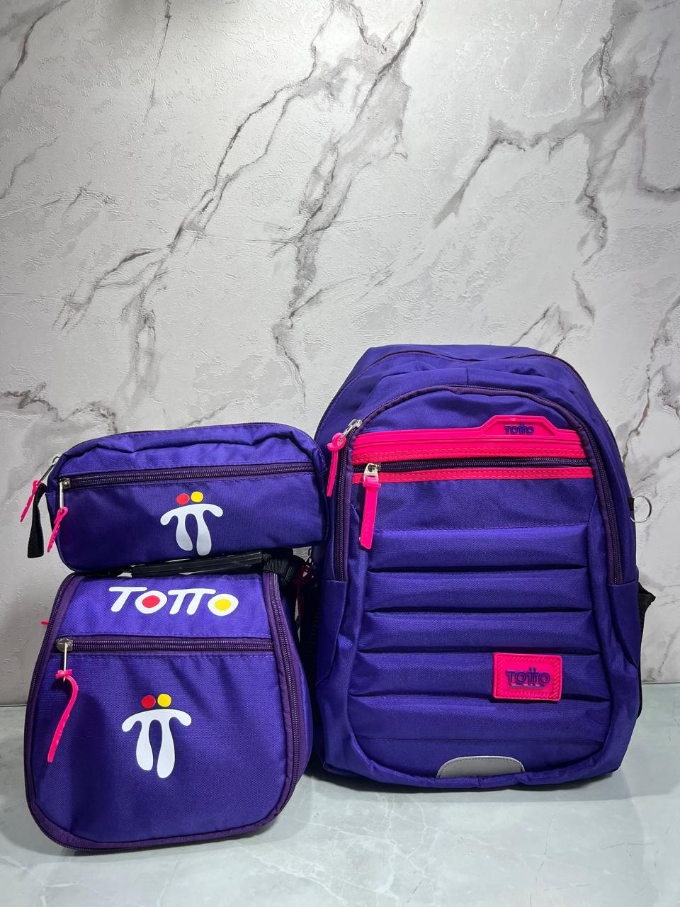 Trío Estudiantil : morral + lonchera + cartuchera en oferta