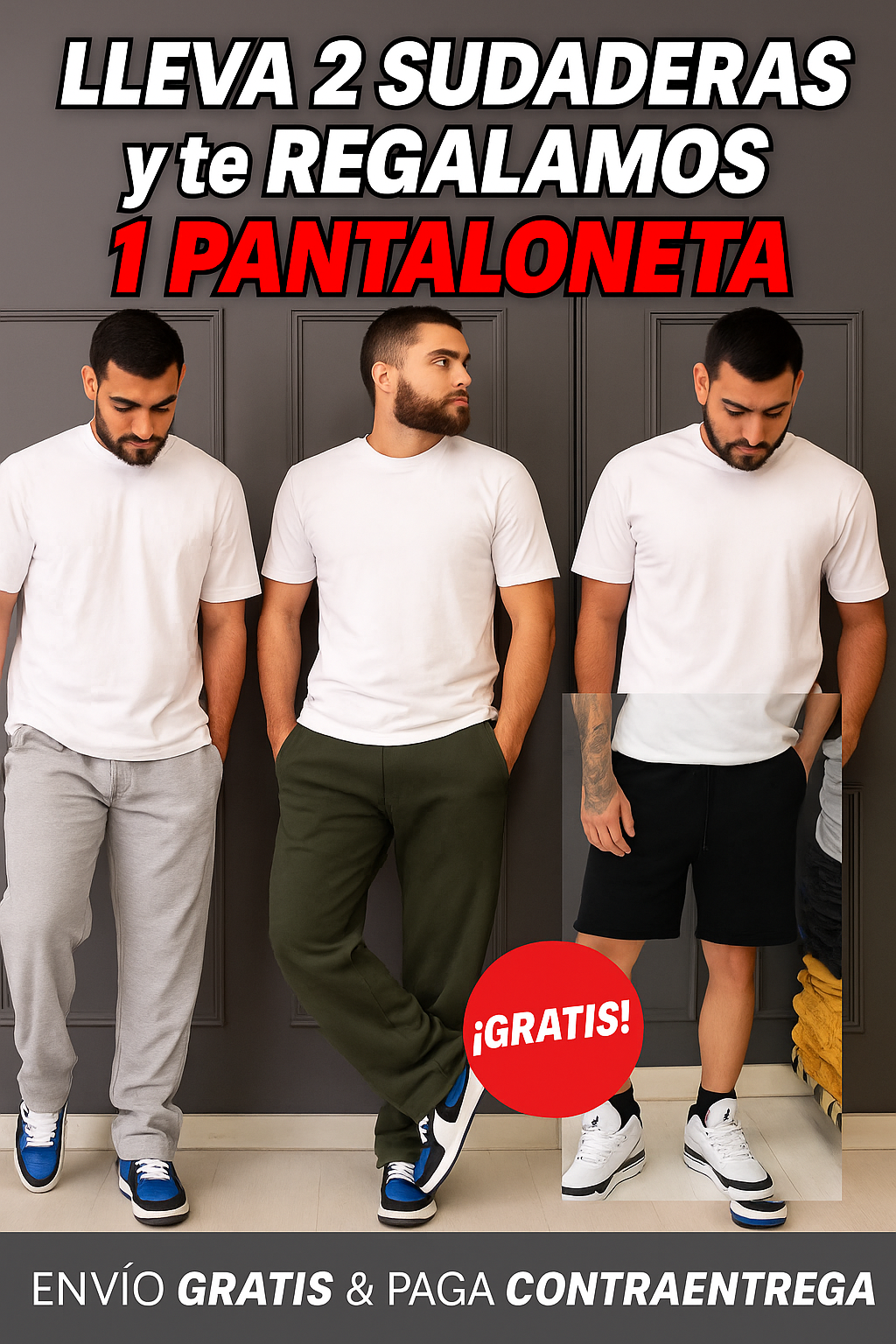 Combo Joggers Bota Recta + Pantaloneta GRATIS
