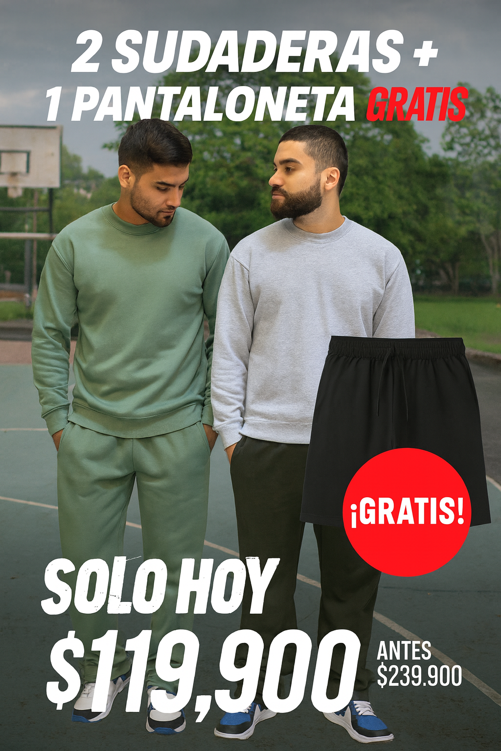 Combo Joggers Bota Recta + Pantaloneta GRATIS