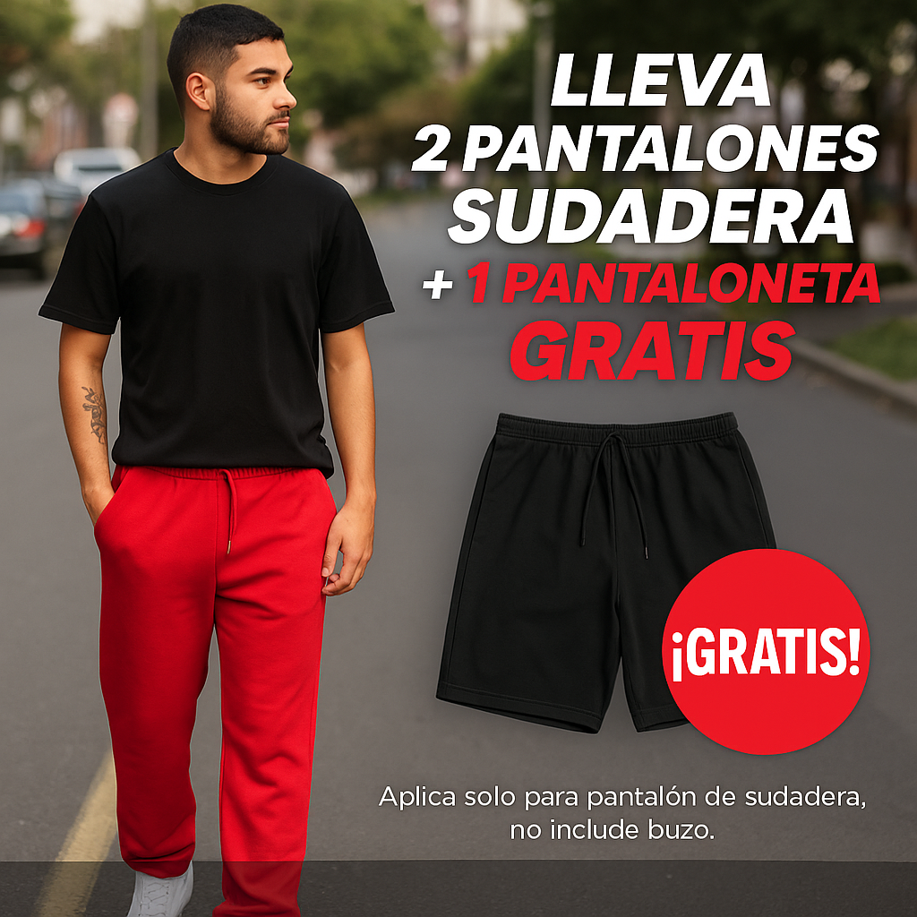 Combo Joggers Bota Recta + Pantaloneta GRATIS