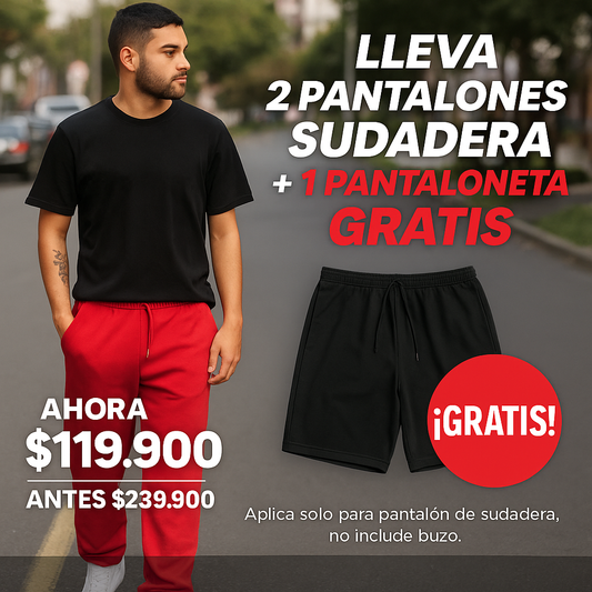 Combo Joggers Bota Recta + Pantaloneta GRATIS