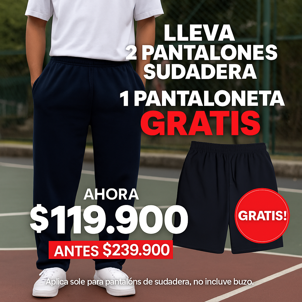 Combo Joggers Bota Recta + Pantaloneta GRATIS