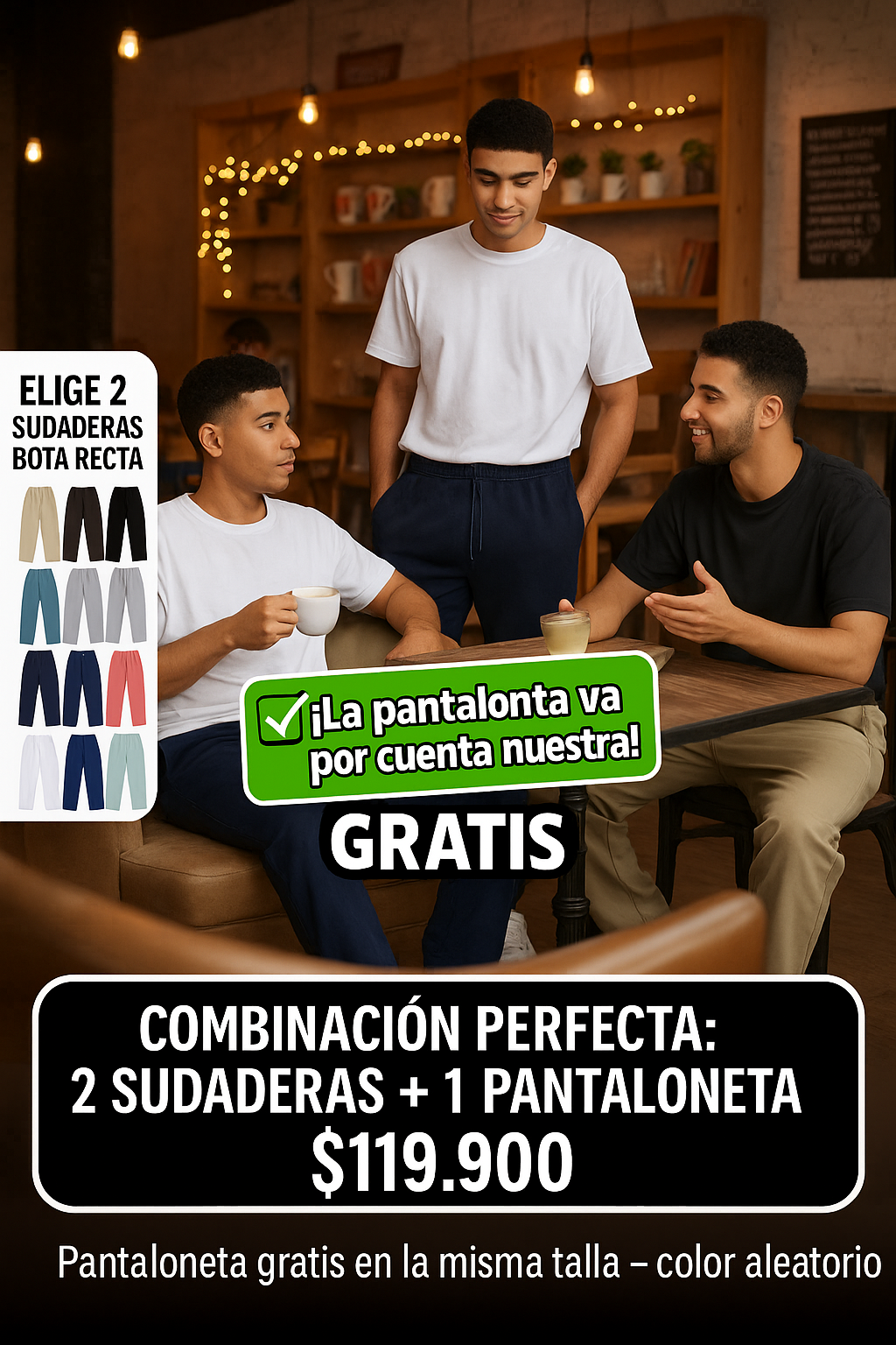 Combo Joggers Bota Recta + Pantaloneta GRATIS