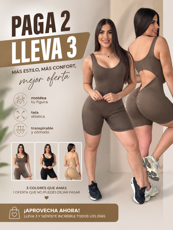 Enterizo Esqueleto Corto Push Up