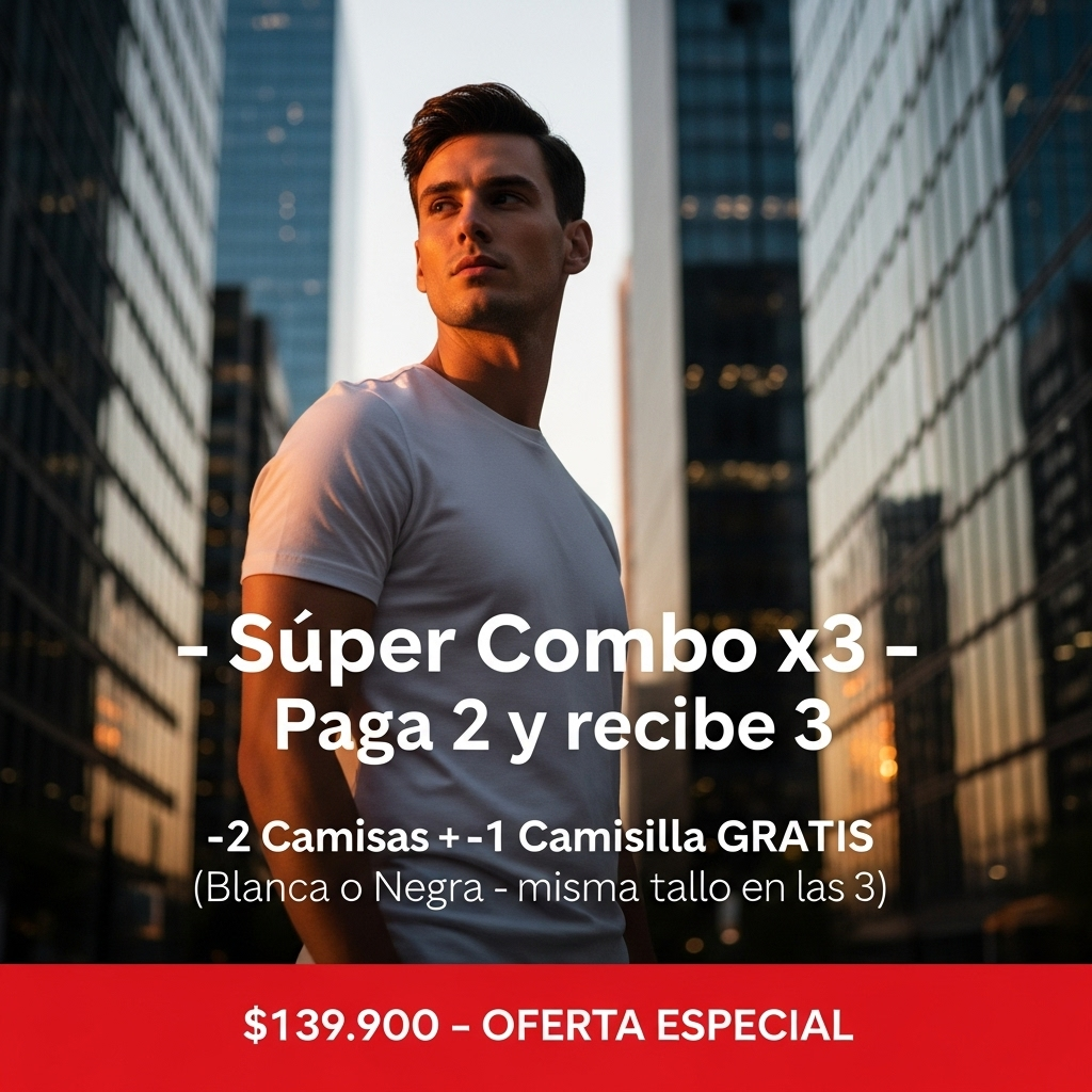 Súper Combo: 2 Camisas + 1 Camisilla GRATIS