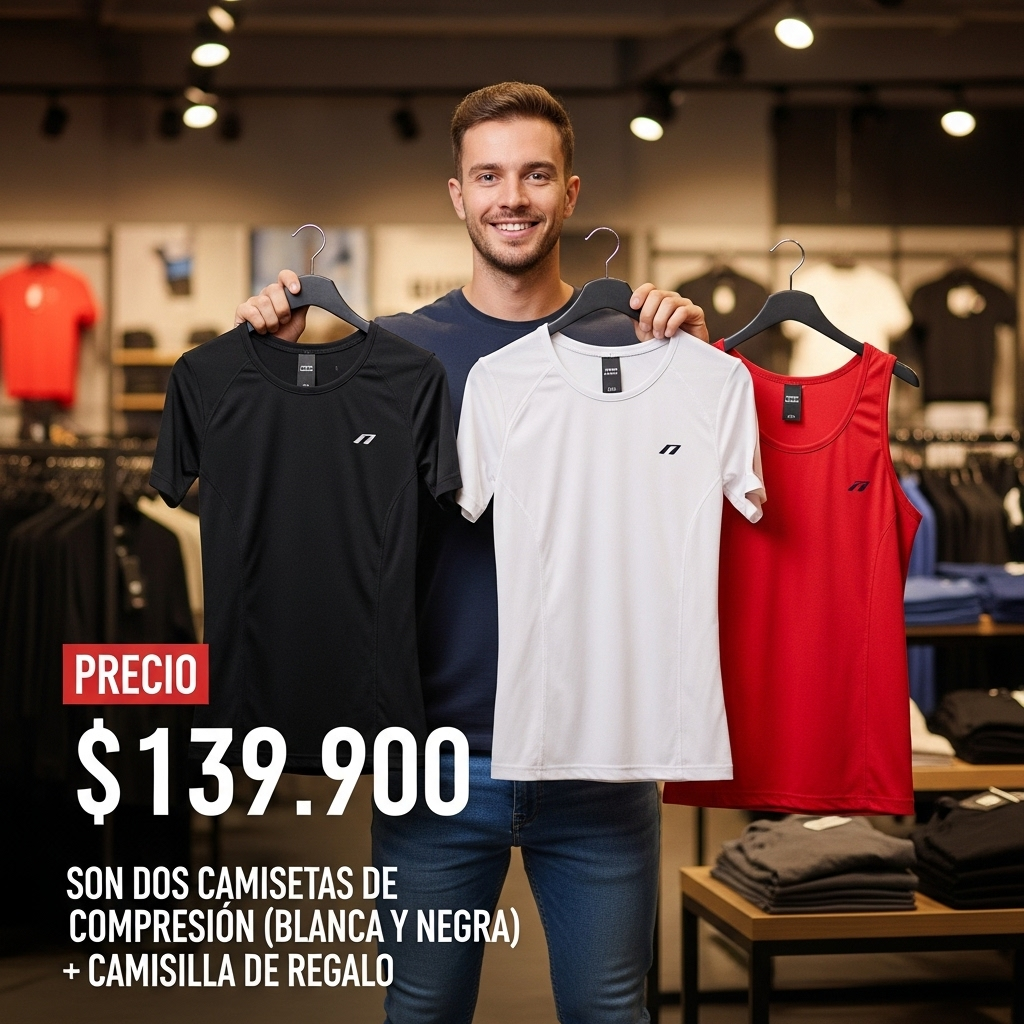 Súper Combo: 2 Camisas + 1 Camisilla GRATIS