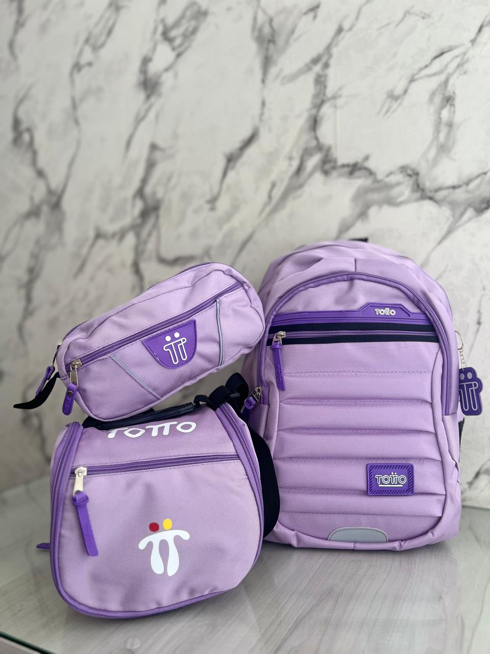 Trío Estudiantil : morral + lonchera + cartuchera en oferta