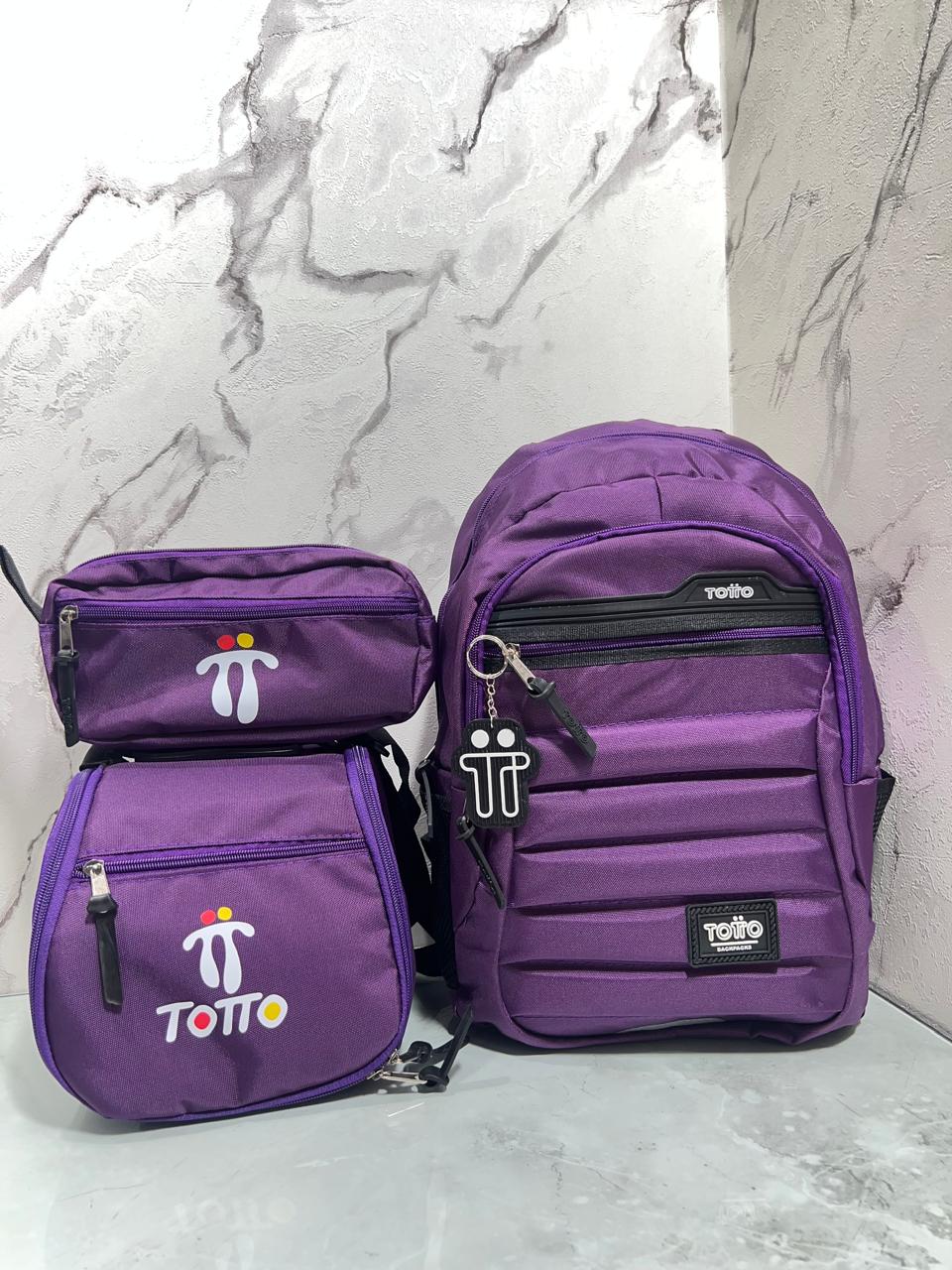 Trío Estudiantil : morral + lonchera + cartuchera en oferta