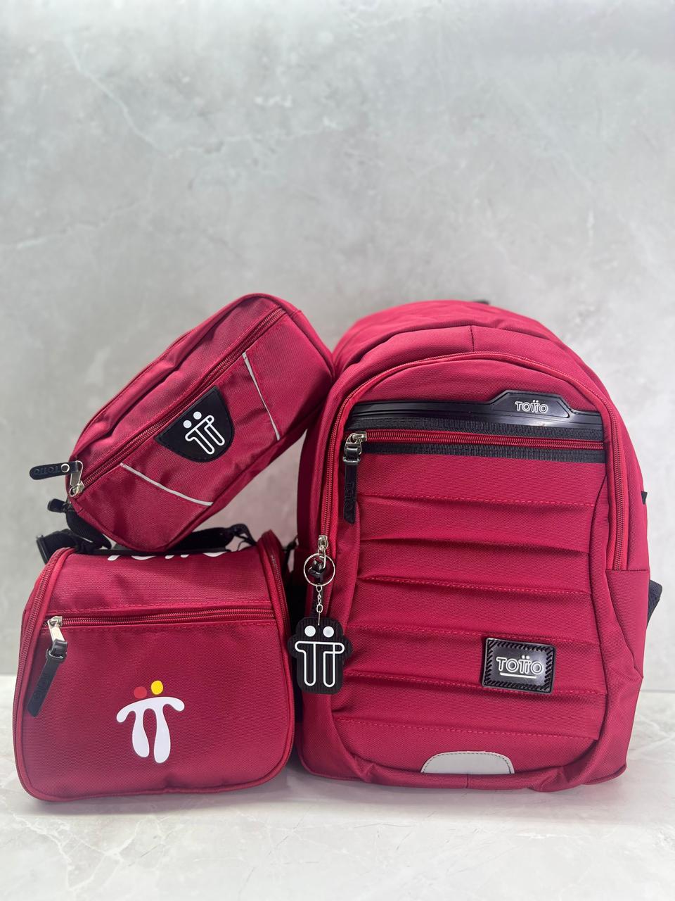 Trío Estudiantil : morral + lonchera + cartuchera en oferta