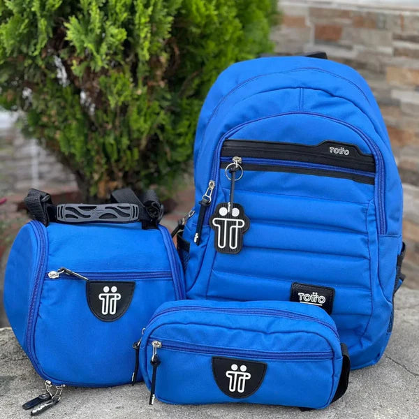 Trío Estudiantil : morral + lonchera + cartuchera en oferta
