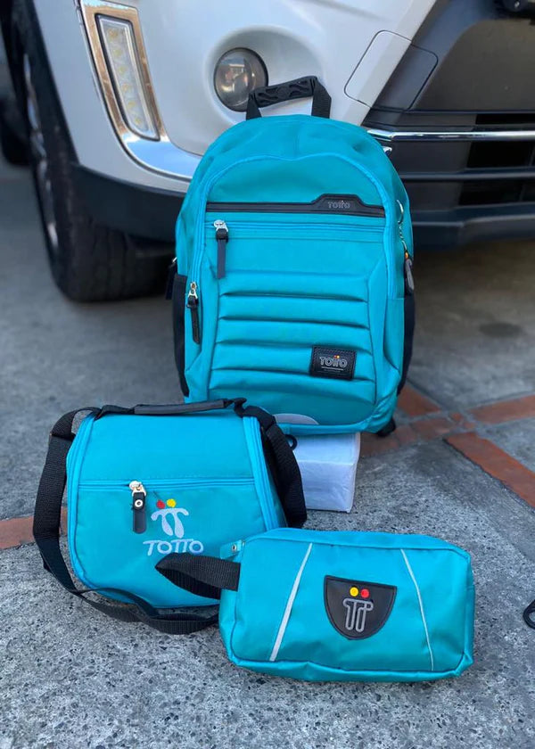 Trío Estudiantil : morral + lonchera + cartuchera en oferta