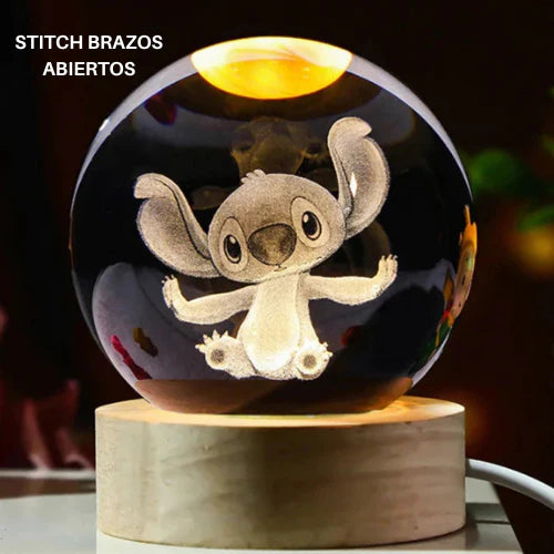 ✨🩵 “Stitch en Esfera LED 3D – Magia Disney que ilumina y enamora” ✨💡