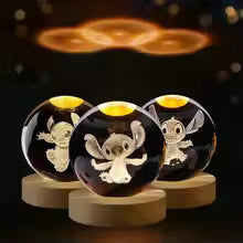 ✨🩵 “Stitch en Esfera LED 3D – Magia Disney que ilumina y enamora” ✨💡