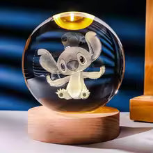 ✨🩵 “Stitch en Esfera LED 3D – Magia Disney que ilumina y enamora” ✨💡