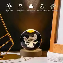 ✨🩵 “Stitch en Esfera LED 3D – Magia Disney que ilumina y enamora” ✨💡