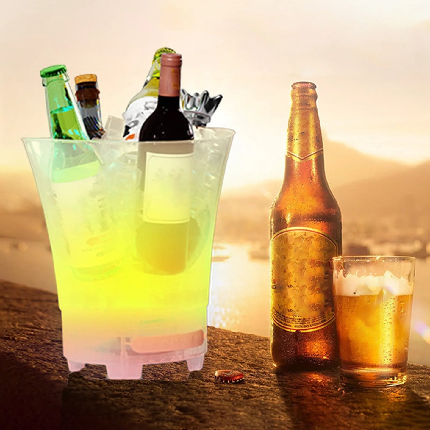 Hielera LED Party ¡Ilumina tu fiesta y mantiene todo helado! 💡🍾