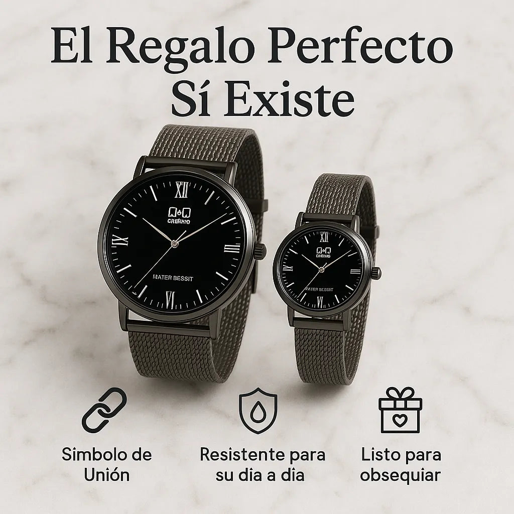 Reloj Q&Q Pareja  Elegancia sincronizada en cada segundo