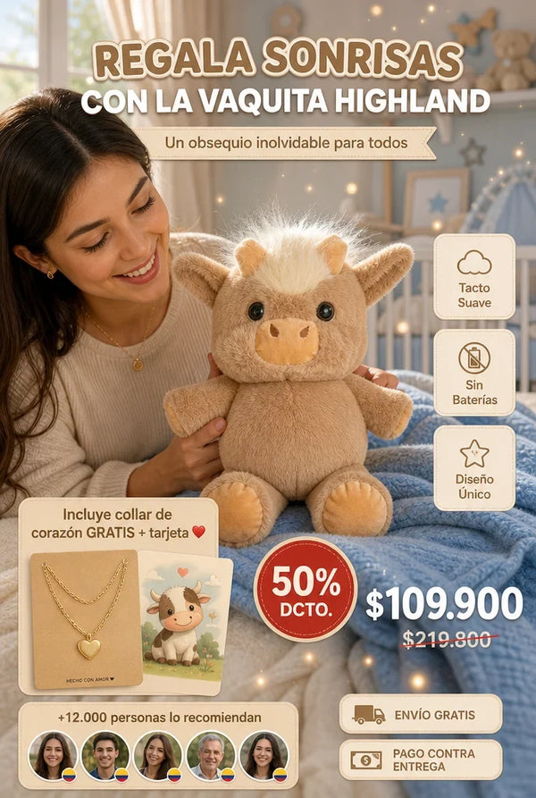 La Vaquita Highland que Corre 🐮 + Collar de REGALO