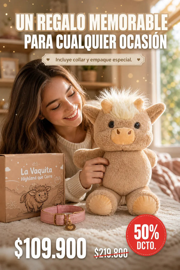 La Vaquita Highland que Corre 🐮 + Collar de REGALO