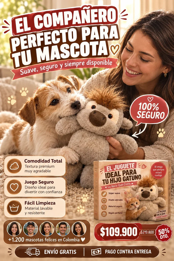 Vaquita de Peluche Highland – Juguete Suave para Gatos y Perros