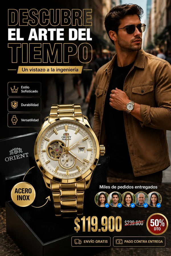 ⌚ Reloj Orient Corazón Abierto — Acero Inoxidable